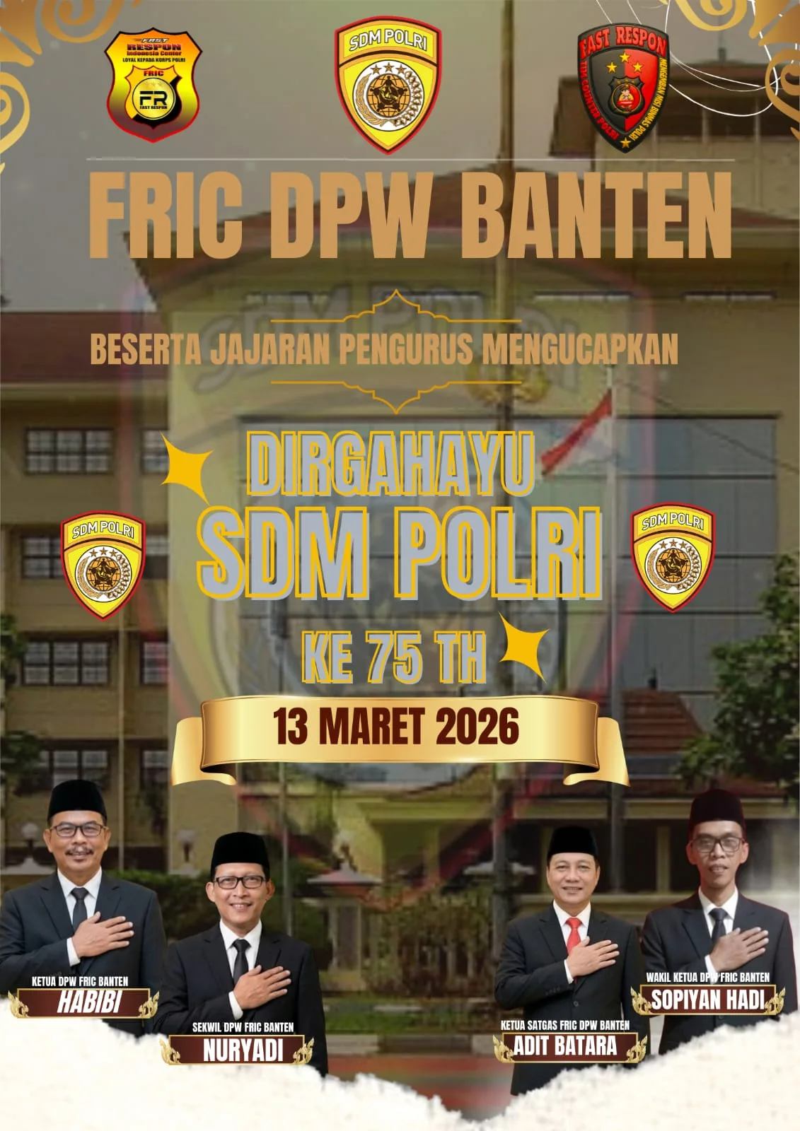 FRIC DPW Banten Sampaikan Ucapan Dirgahayu ke-75 SDM Polri, Tegaskan Loyalitas kepada Korps Bhayangkara