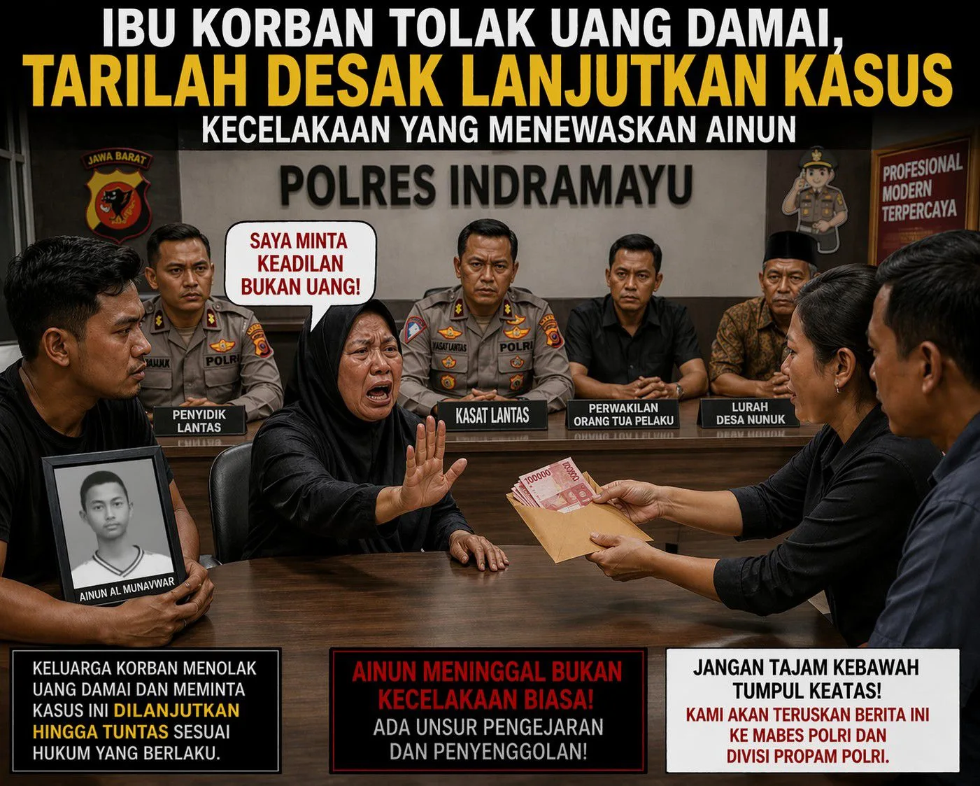 Ibu Korban Tolak Uang Damai, Tarilah Desak Lanjutkan Kasus Kecelakaan yang Menewaskan Ainun