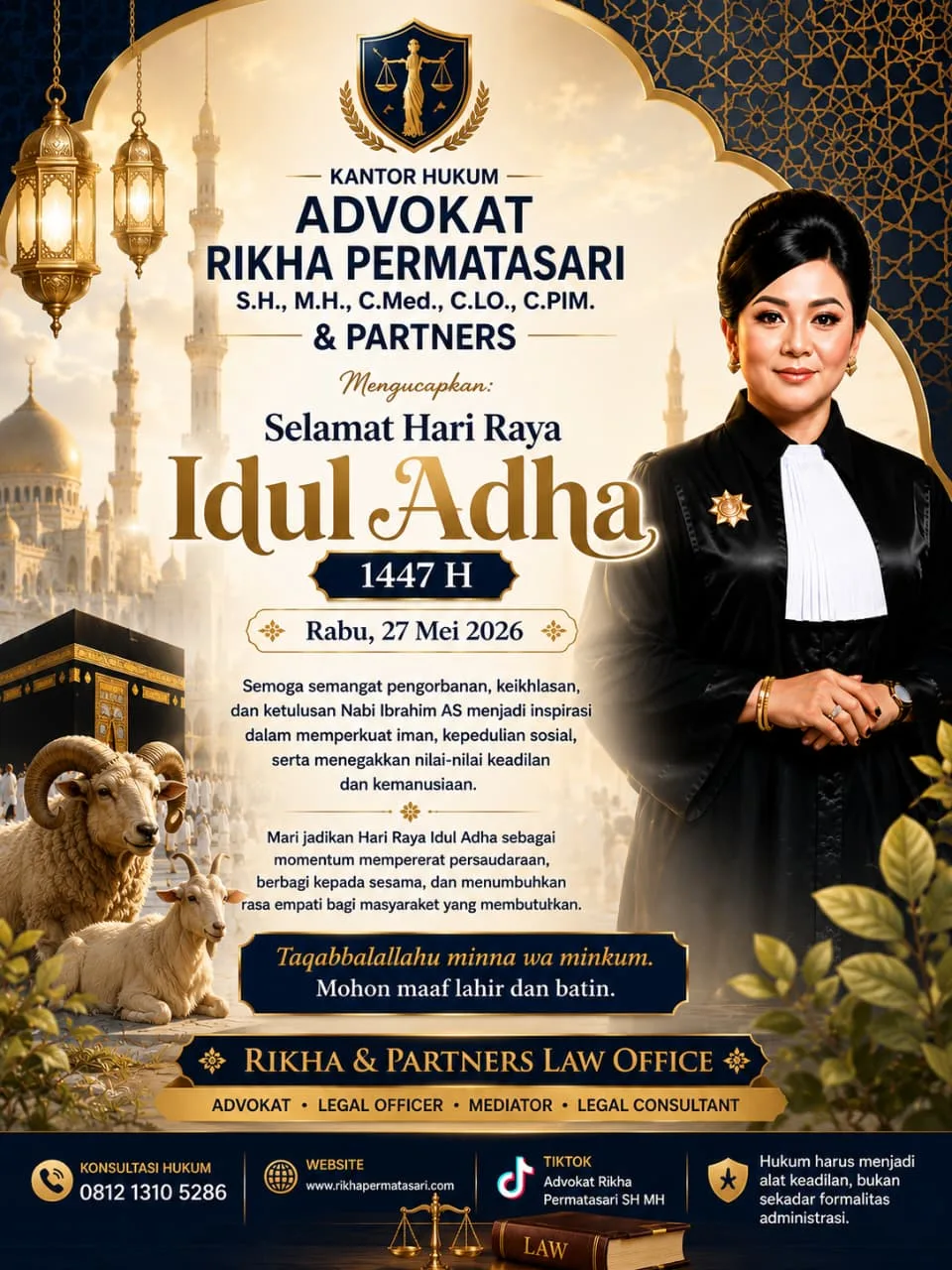 Kantor Hukum Advokat Rikha Permatasari & Partners Sampaikan Ucapan Hari Raya Idul Adha 1447 Hijriah