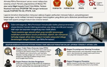 Advokat Rikha Permatasari Laporkan Oknum Perwira Berdinas di Mabes TNI atas Nama Sug#r# ke PUSPOM TNI dan Soroti Dugaan Indikasi TPPU