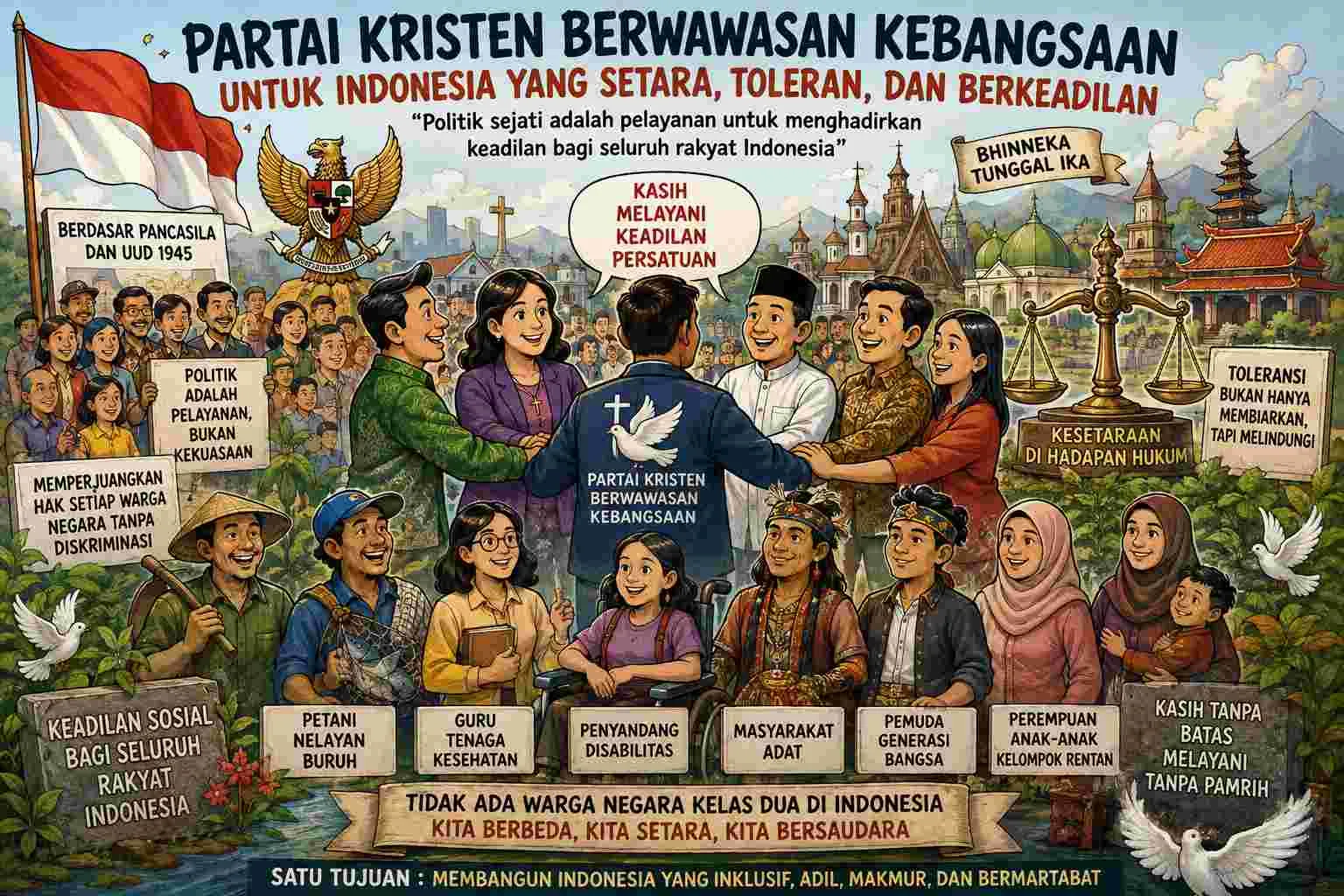 Partai Kristen Berwawasan Kebangsaan: Sebuah Refleksi tentang Kesetaraan, Toleransi, dan Keadilan bagi Seluruh Anak Bangsa