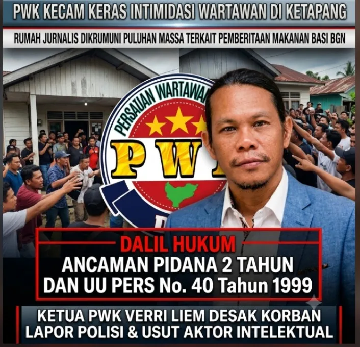 Keluarga Jurnalis Diintimidasi Soal Berita Makanan BGN, PWK Desak Polisi Tangkap Aktor Intelektual