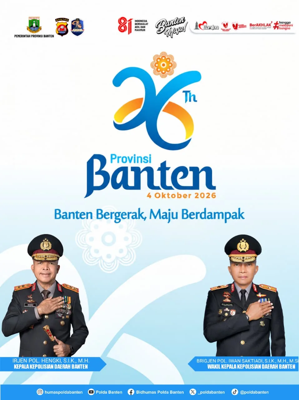 Polda Banten Sampaikan Ucapan Selamat HUT ke-26 Provinsi Banten
